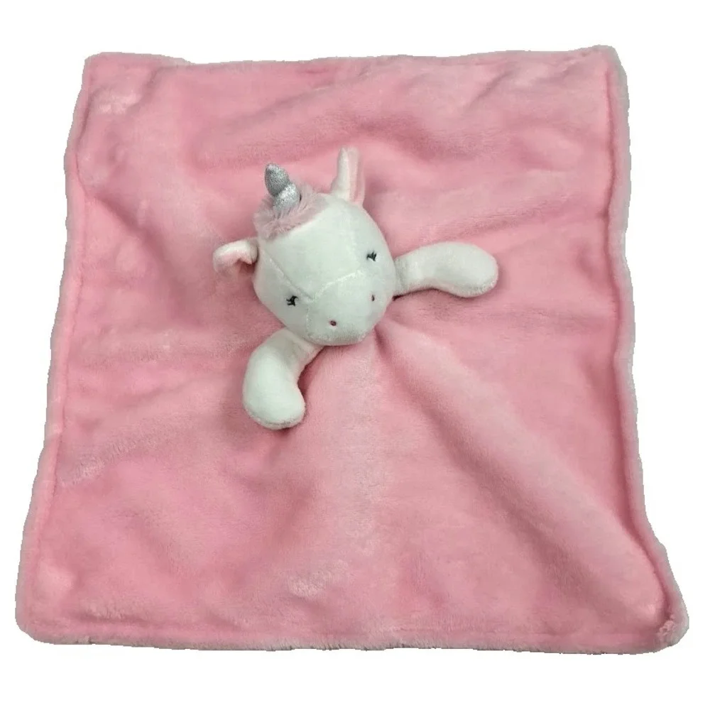 Carter's Just One You Pink Unicorn Baby Security Blanket Rainbow Lovey Girl
